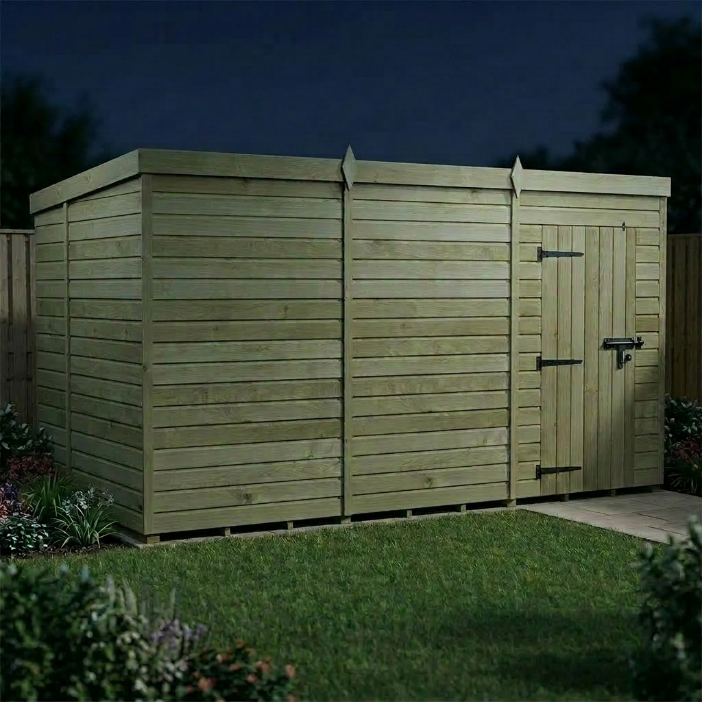12 x 6 Pent Shed (Single Door, No Windows)