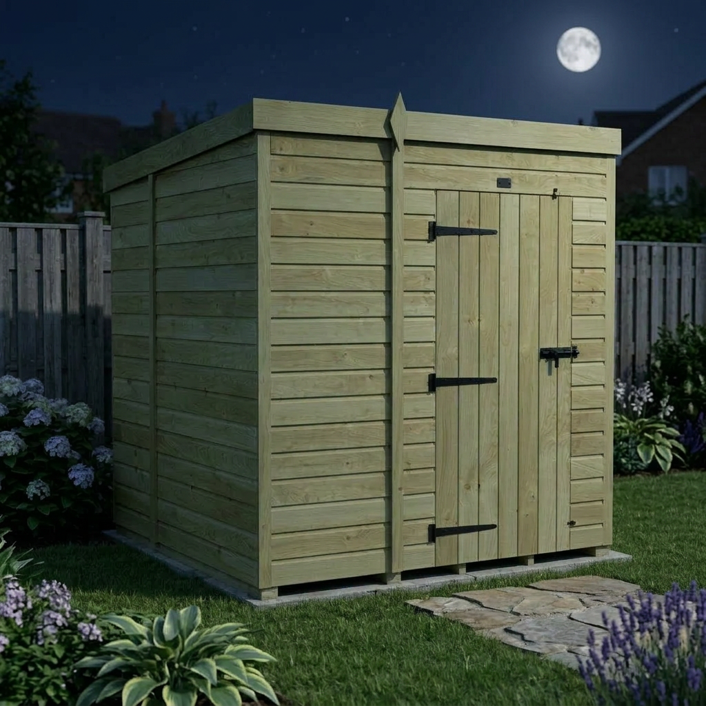 6 x 7 Pent Shed (Single Door, No Windows)