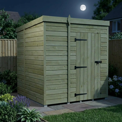 7 x 7 Pent Shed (Single Door, No Windows)