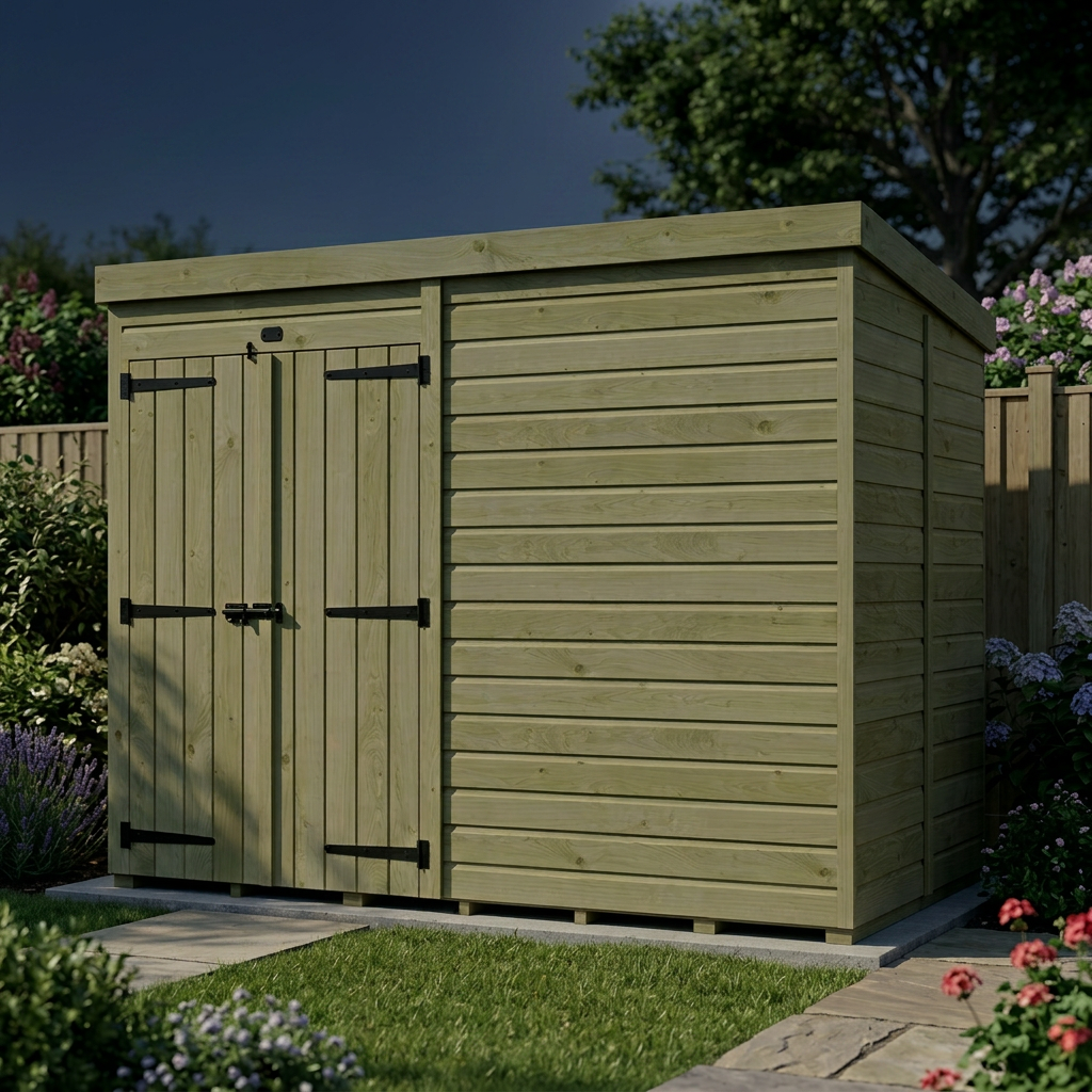 9 x 5 Pent Shed (Double Door, No Windows)