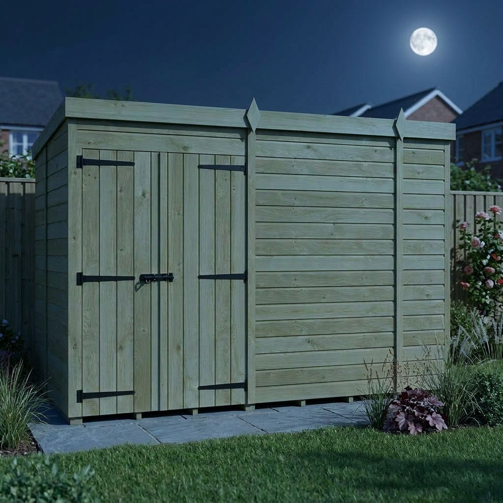 10 x 5 Pent Shed (Double Door, No Windows)