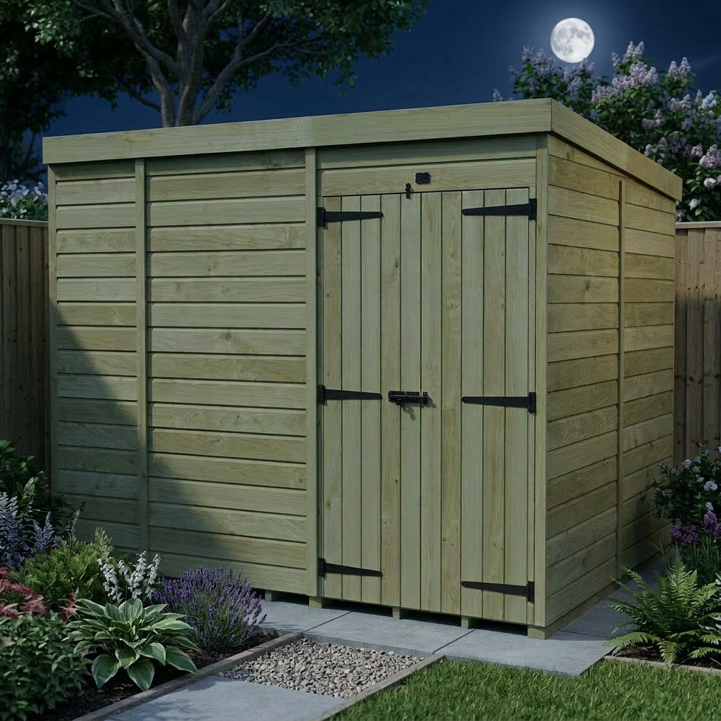 10 x 8 Pent Shed (Double Door, No Windows)
