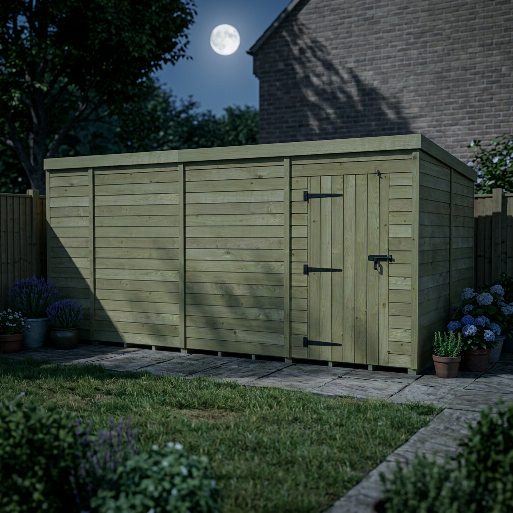 14 x 8 Pent Shed (Single Door, No Windows)