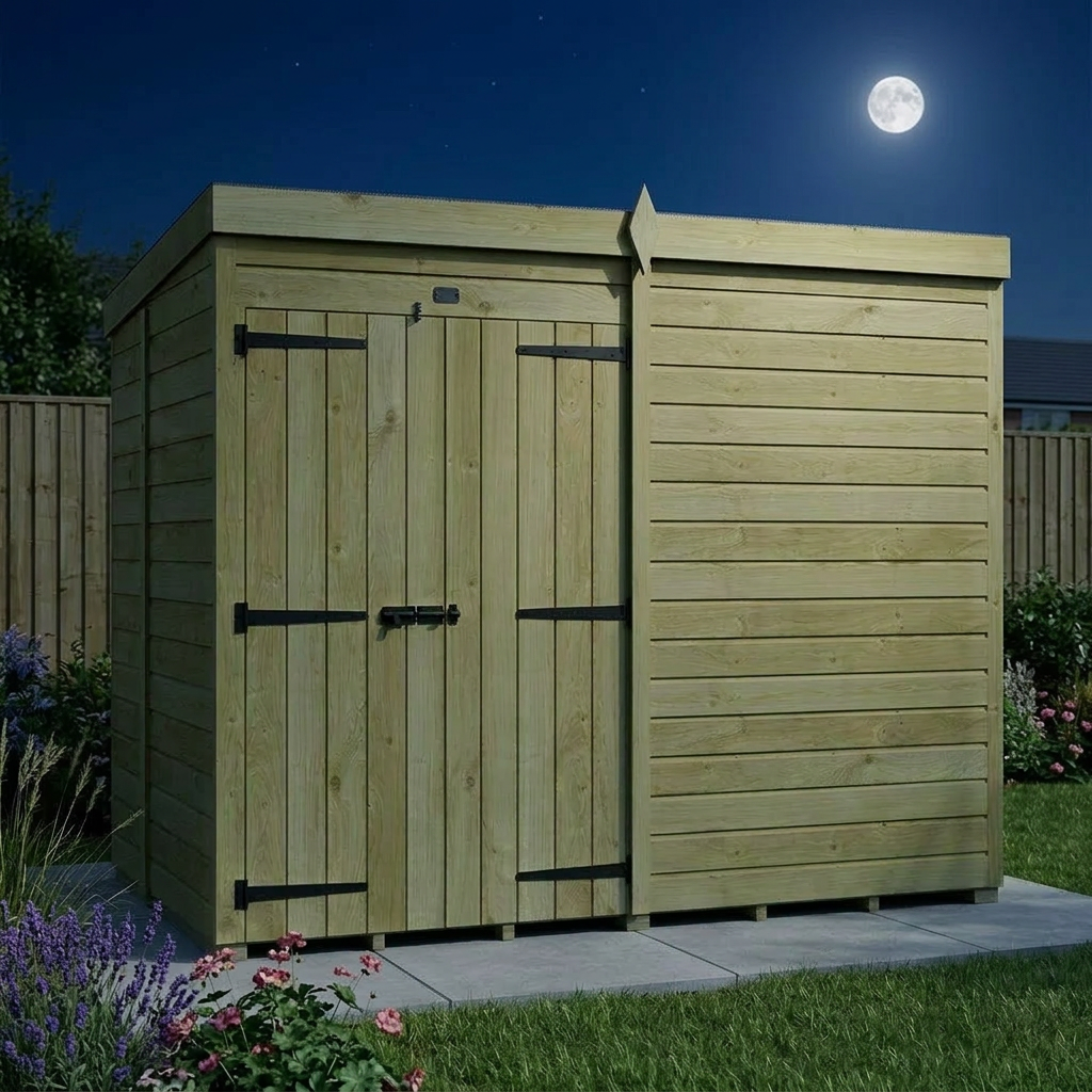 8 x 5 Pent Shed (Double Door, No Windows)