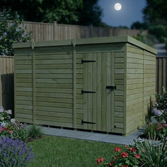 10 x 8 Pent Shed (Single Door, No Windows)