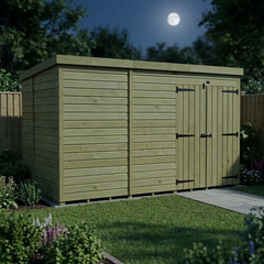 12 x 6 Pent Shed (Double Door, No Windows)