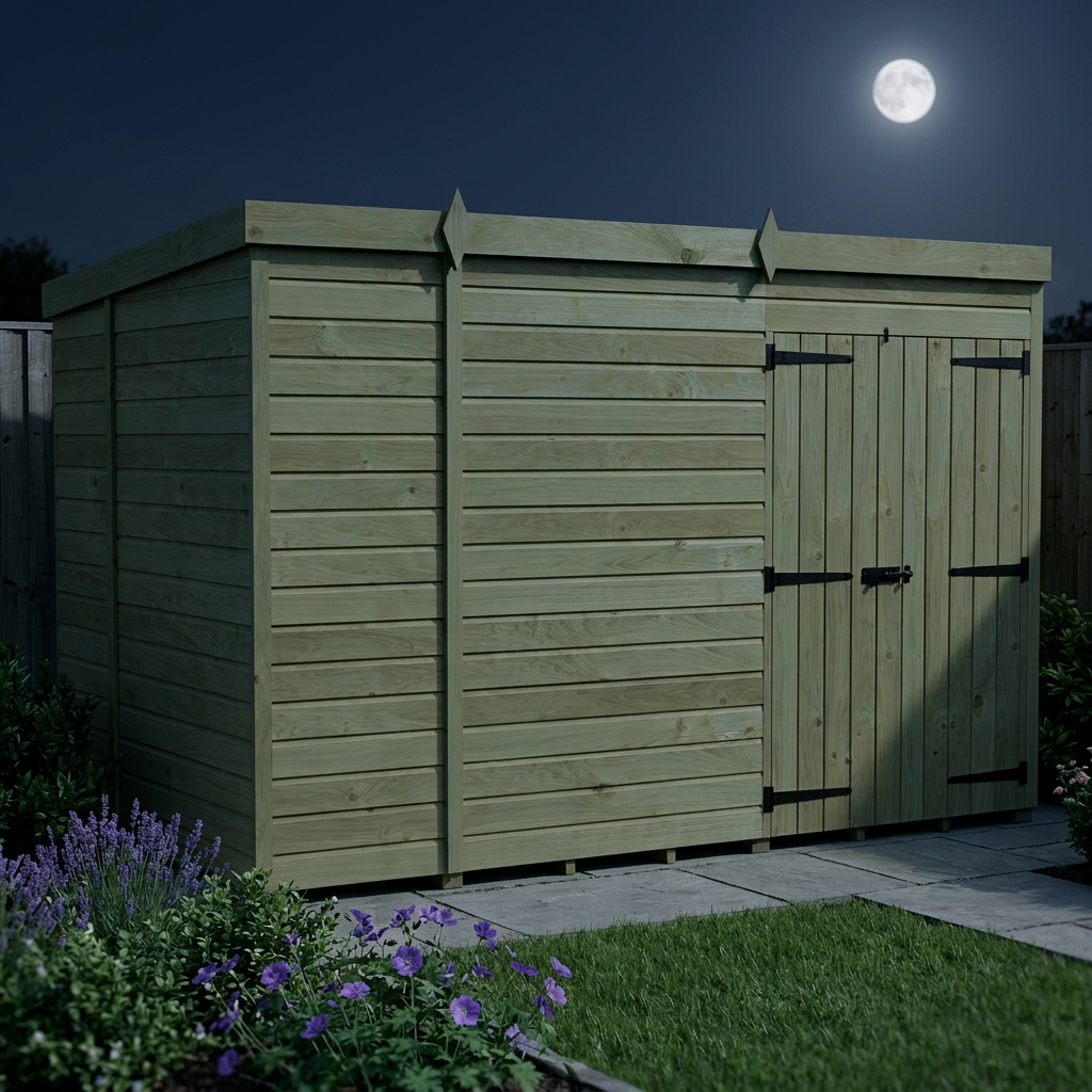 10 x 6 Pent Shed (Double Door, No Windows)