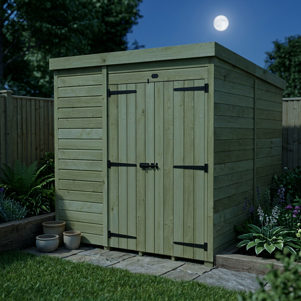 7 x 7 Pent Shed (Double Door, No Windows)
