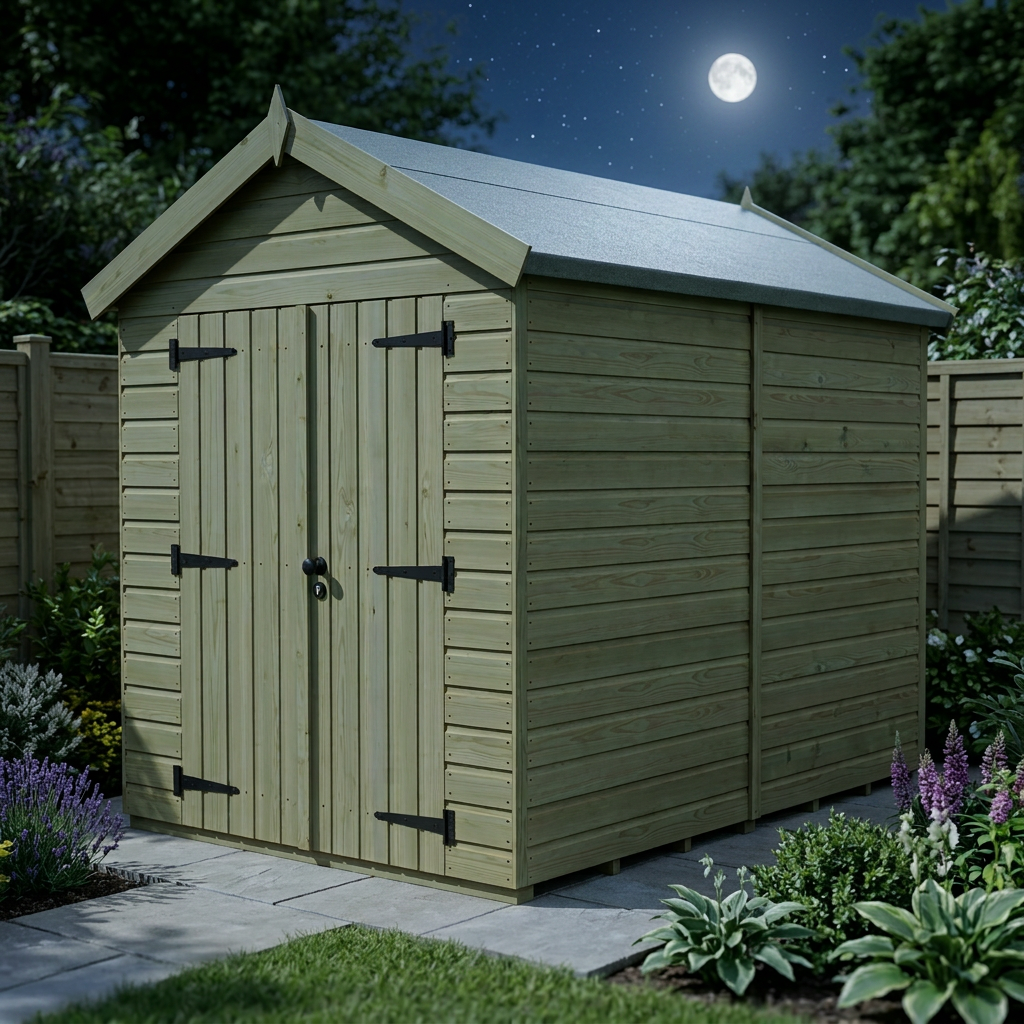 6 x 8 Apex Shed (Double Door, No Windows)