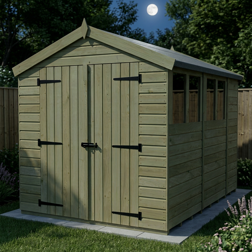 8 x 10 Apex Shed (Double Door, With Windows)