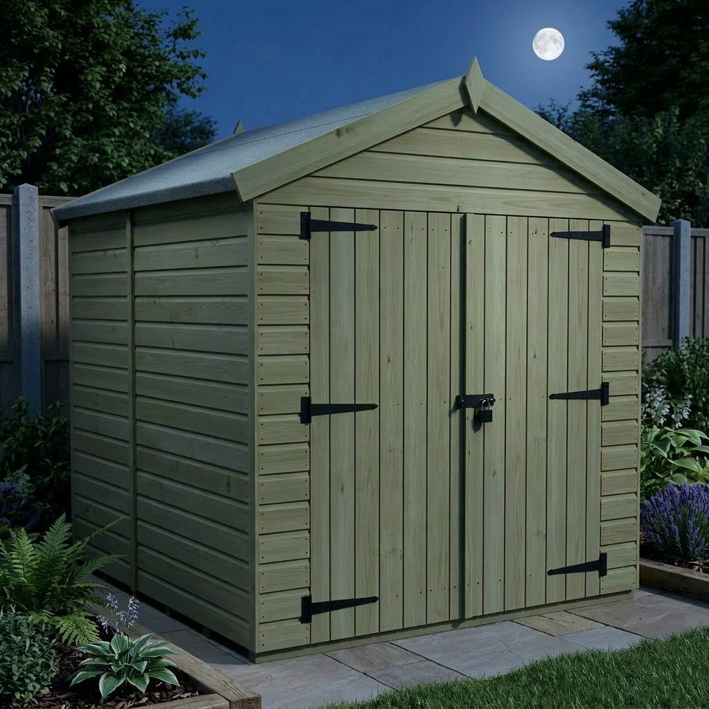 8 x 6 Apex Shed (Double Door, No Windows)