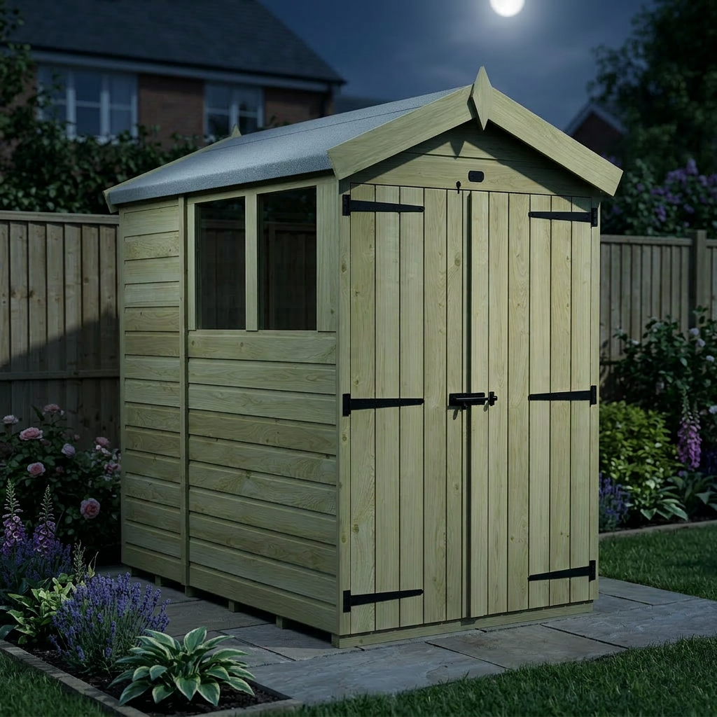 4 x 6 Apex Shed (Double Door, With Windows)