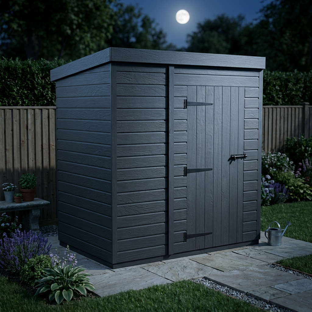 7x4 Pent Composite Shed (Single Door, No Windows)