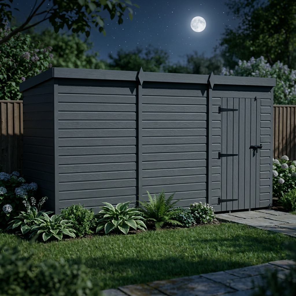 12x4 Pent Composite Shed (Single Door, No Windows)