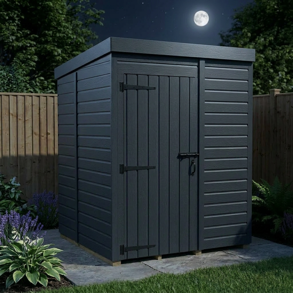 5x5 Pent Composite Shed (Single Door, No Windows)