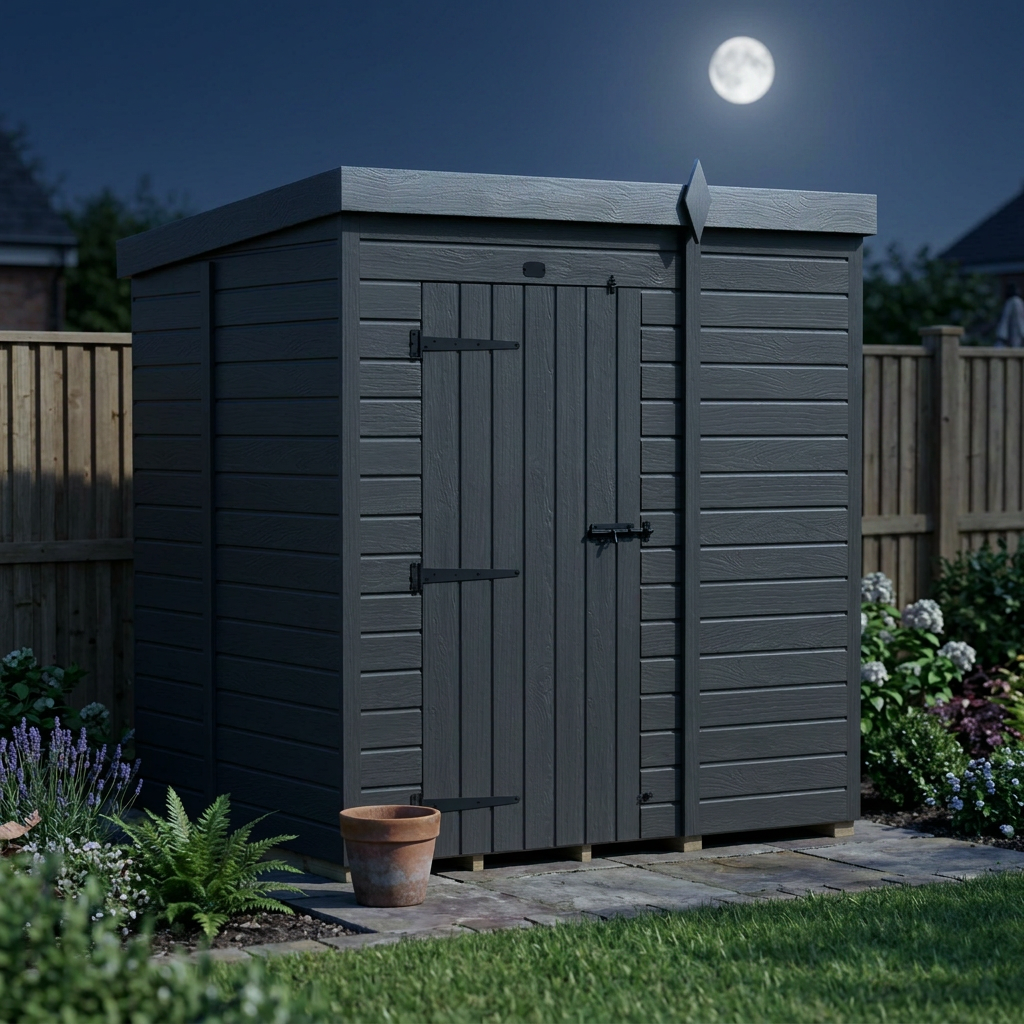 6x5 Pent Composite Shed (Single Door, No Windows)