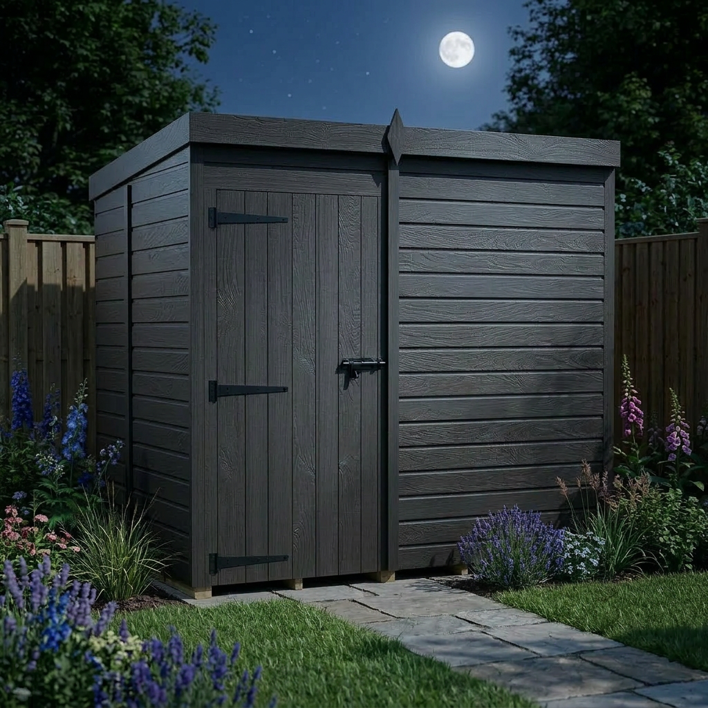 7x5 Pent Composite Shed (Single Door, No Windows)