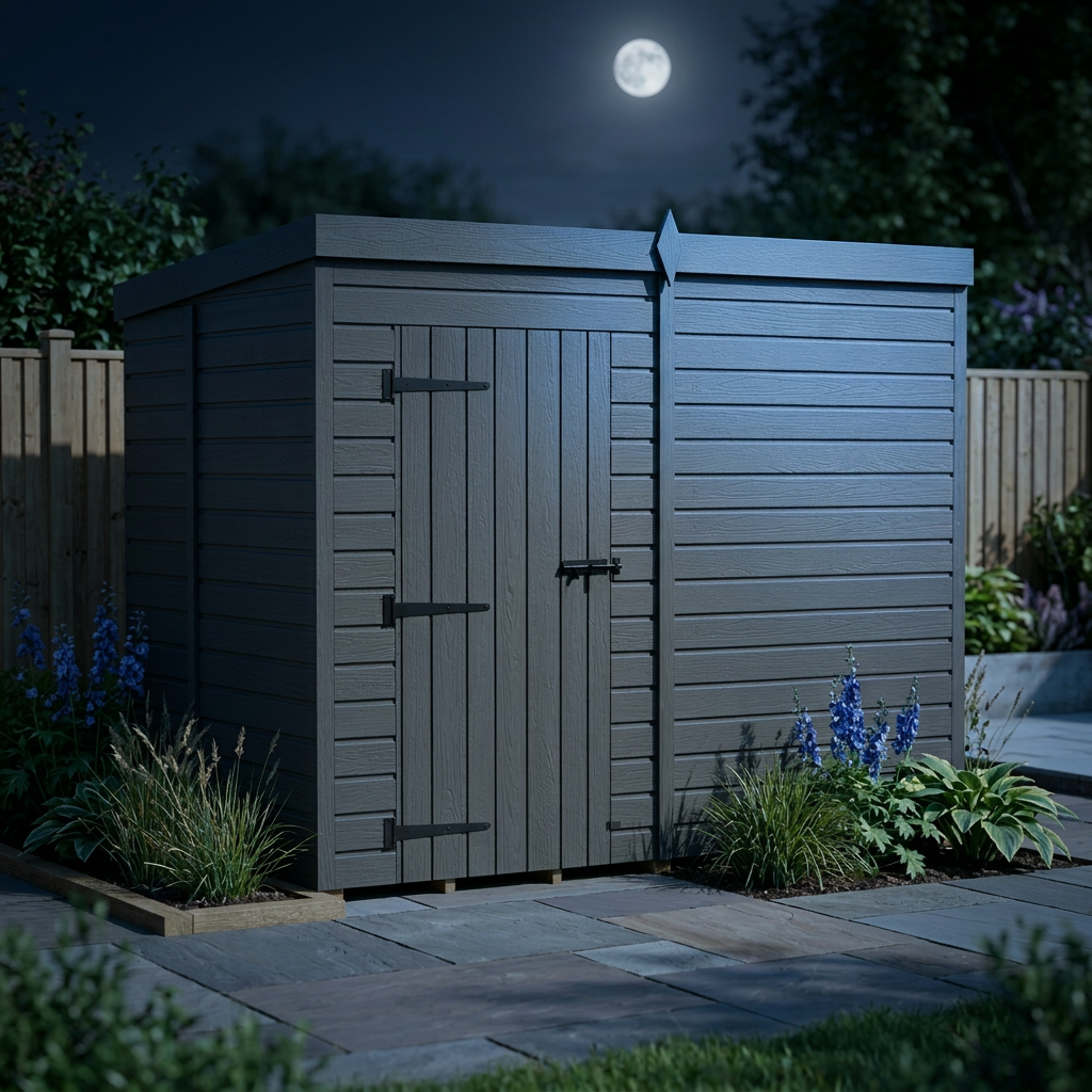 8x5 Pent Composite Shed (Single Door, No Windows)