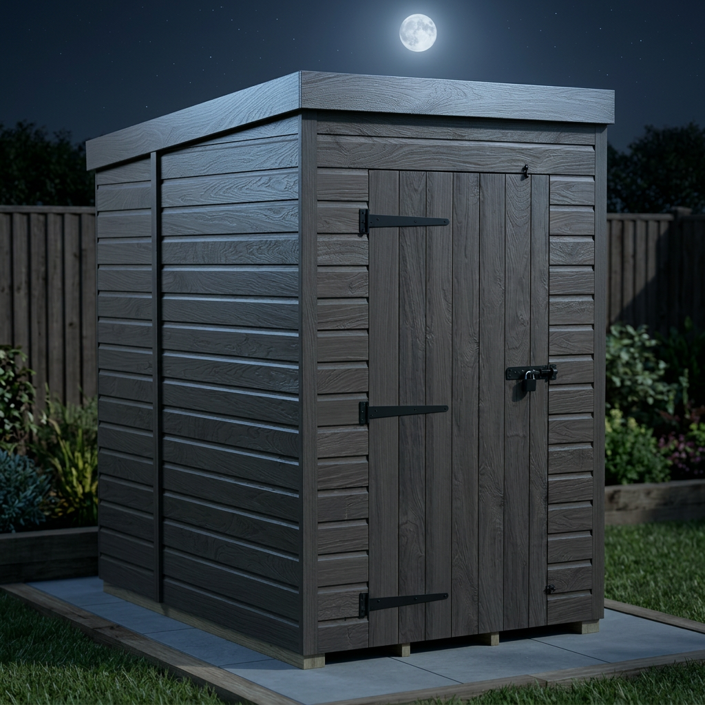 4x6 Pent Composite Shed (Single Door, No Windows)
