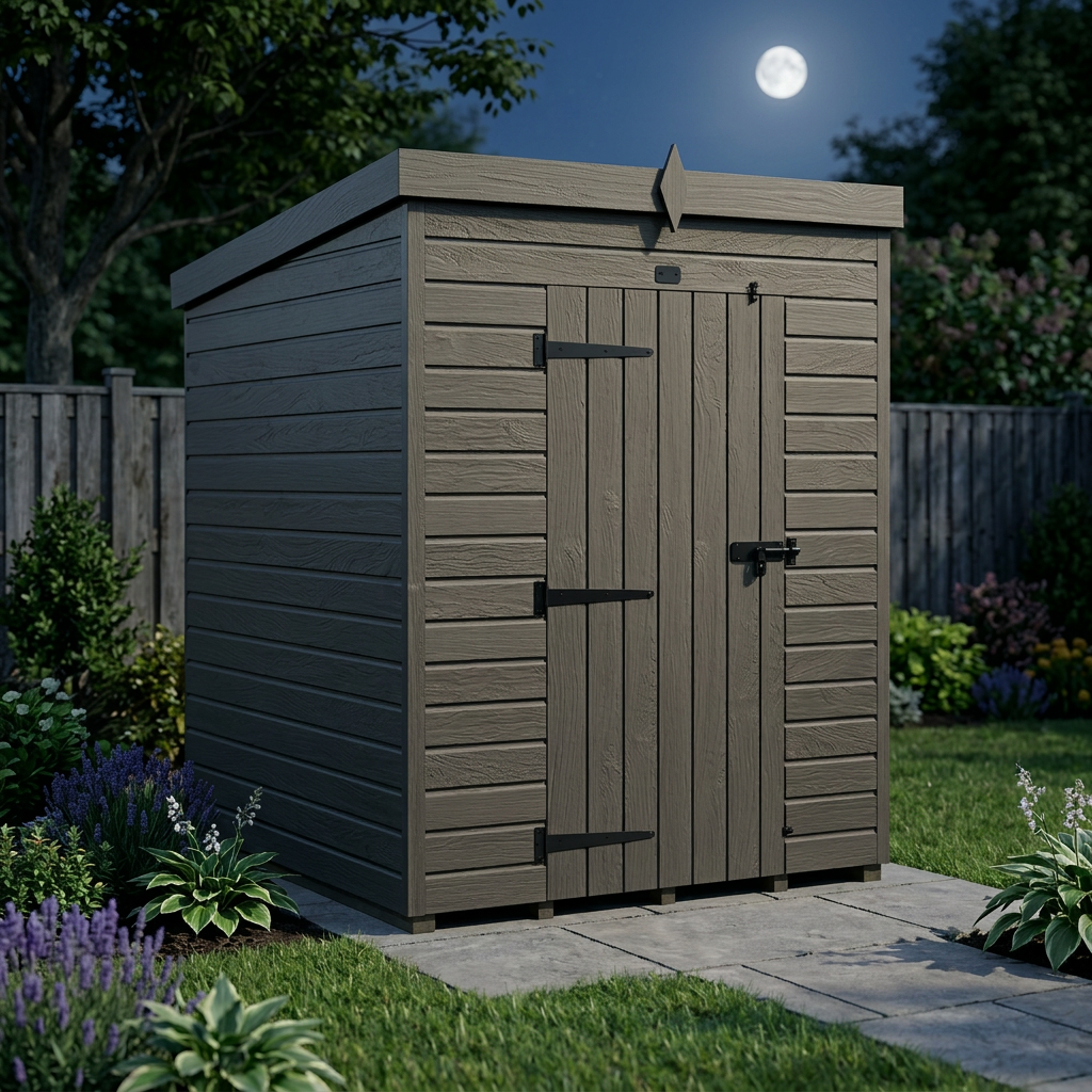 6x6 Pent Composite Shed (Single Door, No Windows)