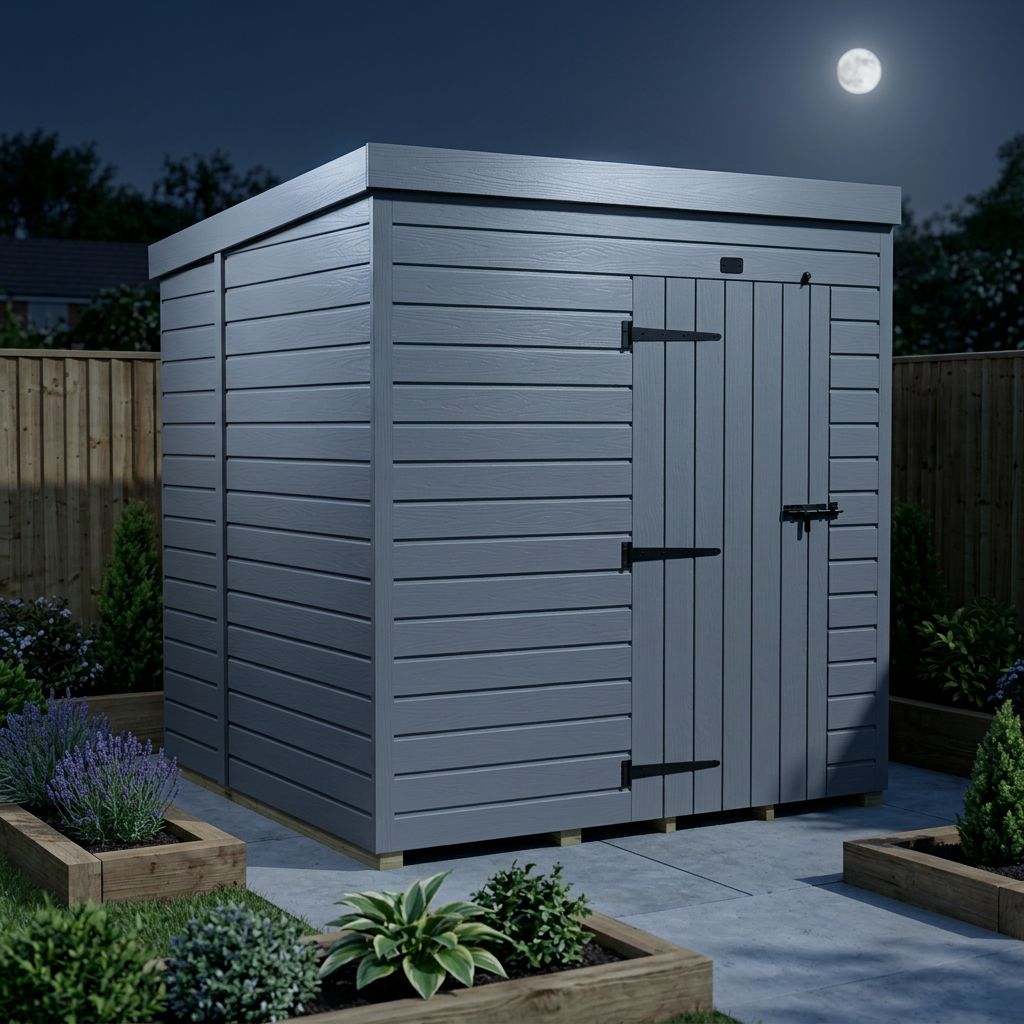 6x7 Pent Composite Shed (Single Door, No Windows)