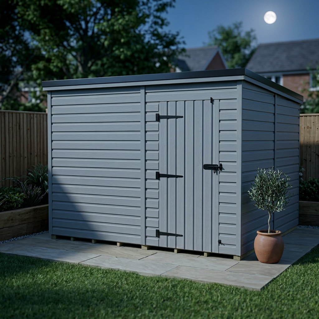 10x8 Pent Composite Shed (Single Door, No Windows)