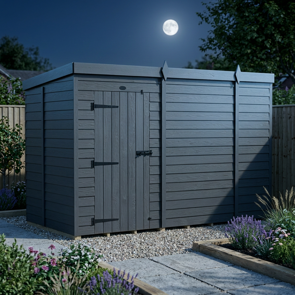 10x5 Pent Composite Shed (Single Door, No Windows)