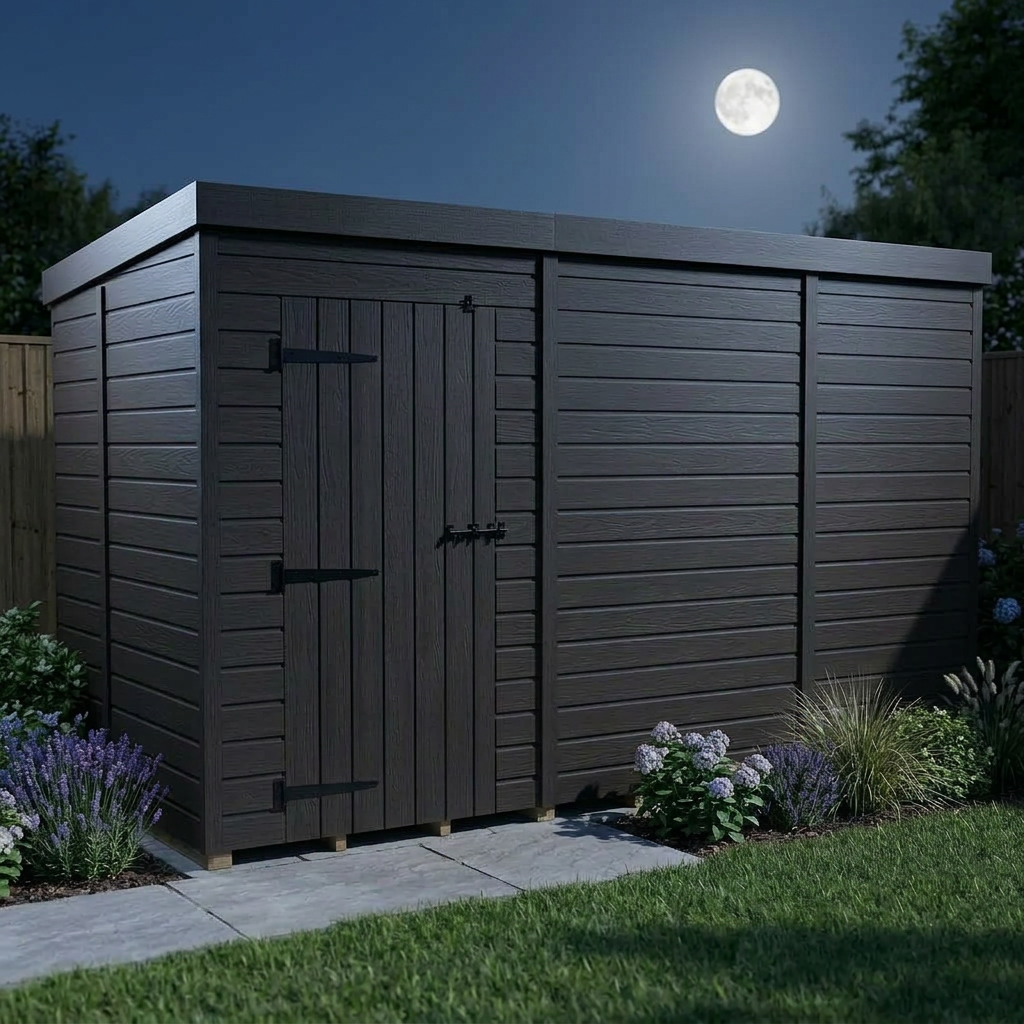 11x5 Pent Composite Shed (Single Door, No Windows)