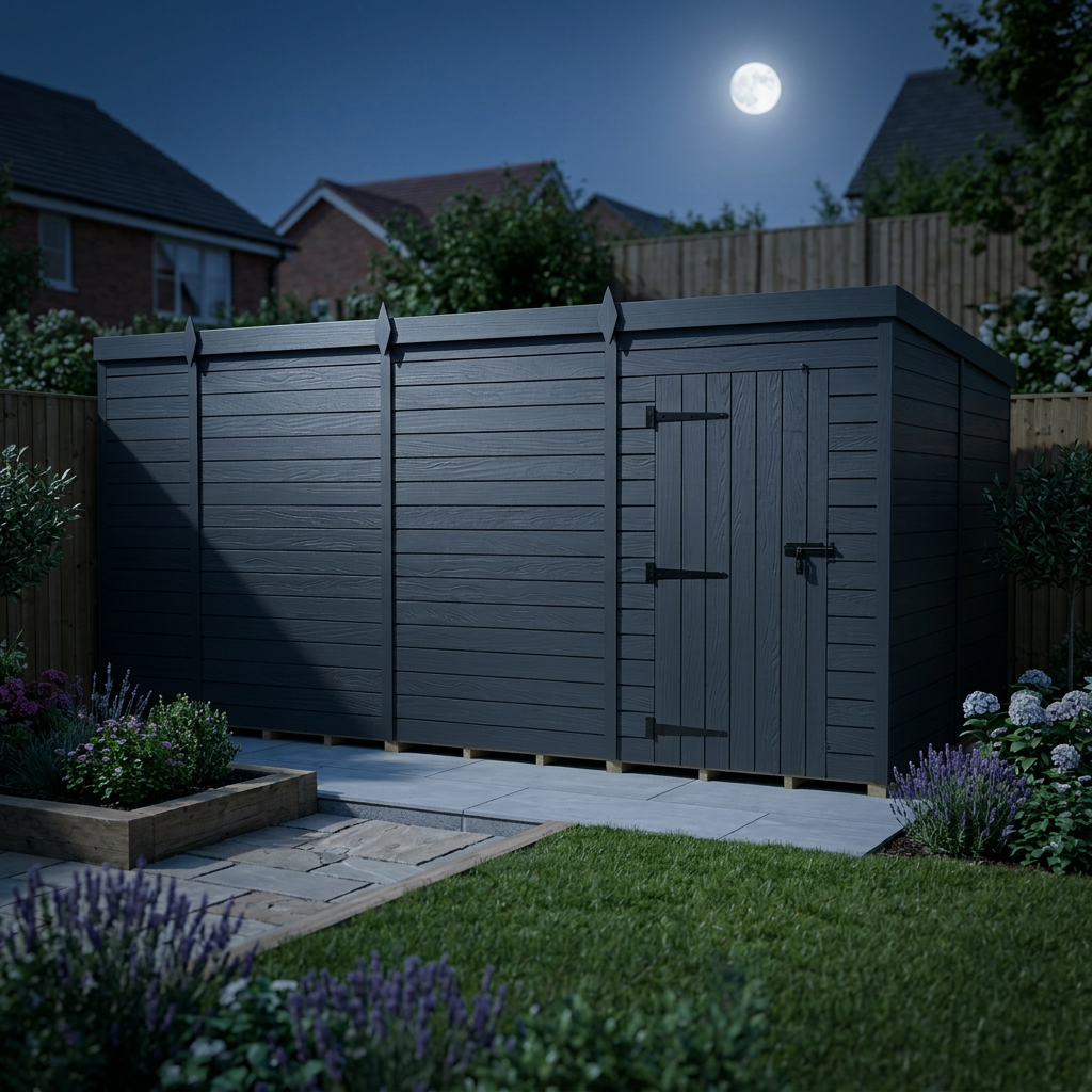 14x8 Pent Composite Shed (Single Door, No Windows)