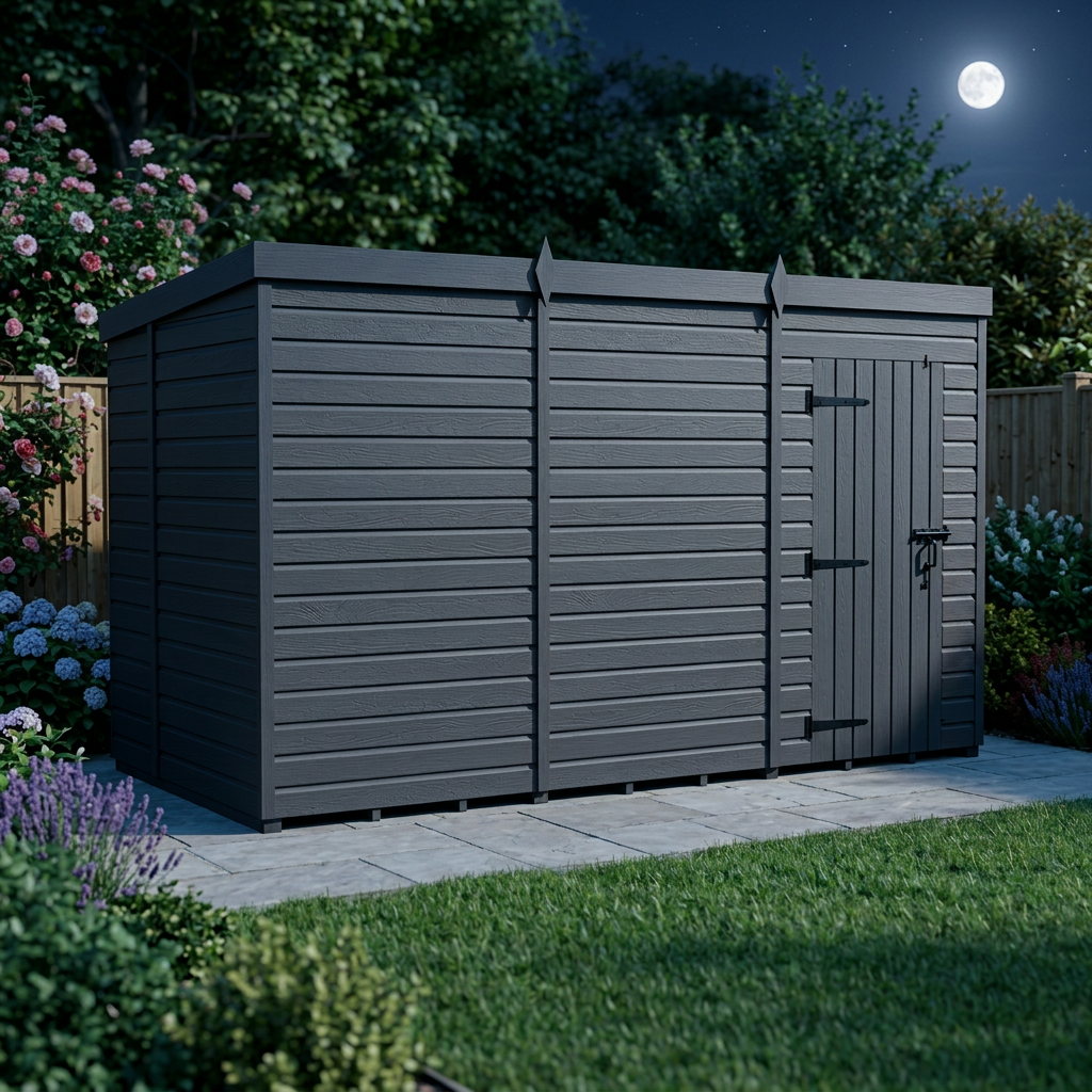 12x6 Pent Composite Shed (Single Door, No Windows)