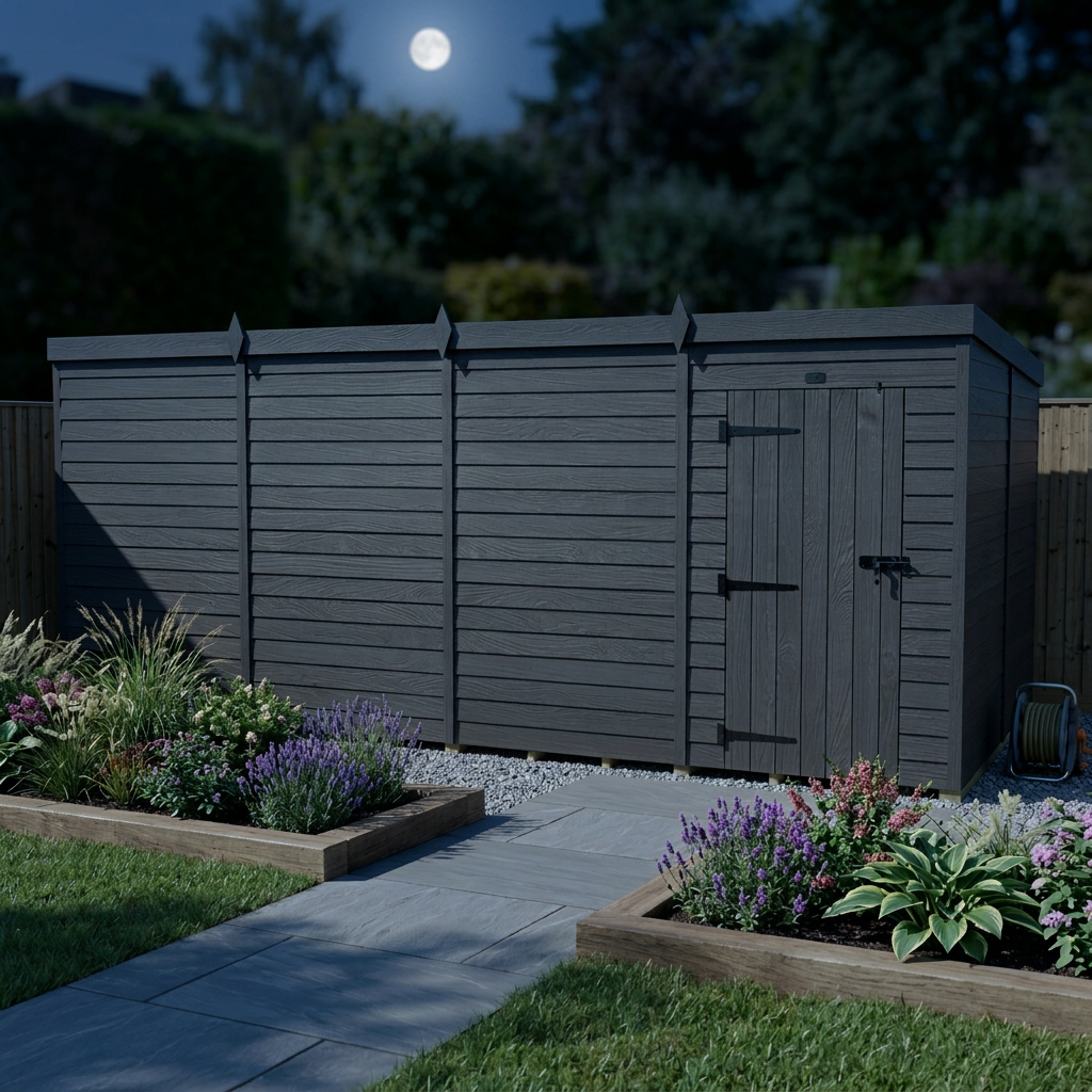 16x8 Pent Composite Shed (Single Door, No Windows)