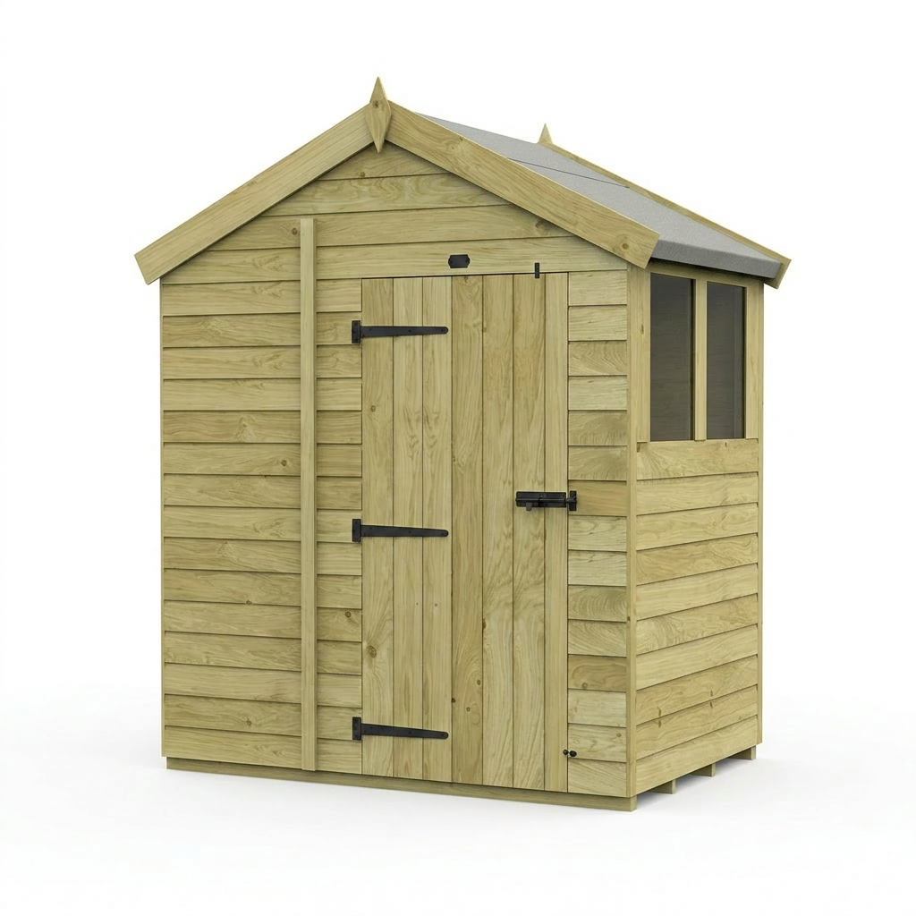 4 x 6 Apex Shed (Single Door, With Windows)