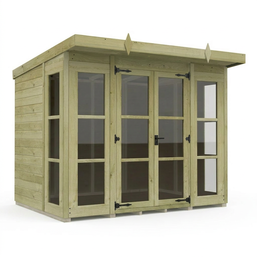 8 x 6 Georgian Window Pent Summer House