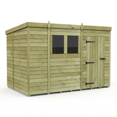 10 x 6 Pent Shed (Single Door, With Windows)