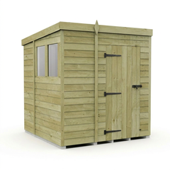 7 x 7 Pent Shed (Single Door, With Windows)