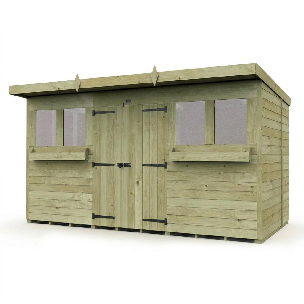 12 x 8 Pent Summer Shed