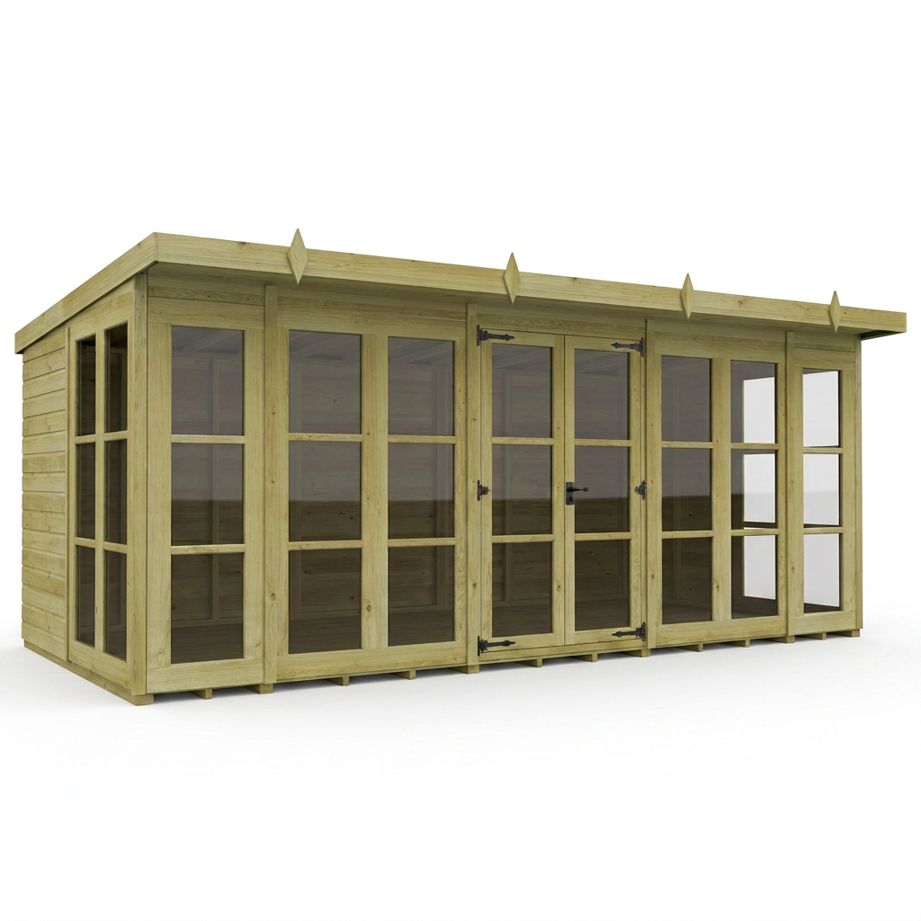 16 x 8 Georgian Window Pent Summer House