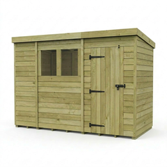 10 x 4 Pent Shed (Single Door, With Windows)