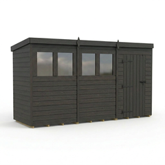 12x4 Pent Composite Shed (Single Door, With Windows)