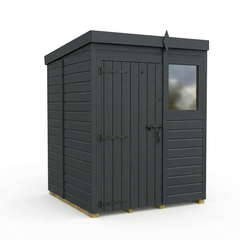 5x5 Pent Composite Shed (Single Door, With Windows)