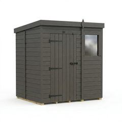 6x5 Pent Composite Shed (Single Door, With Windows)