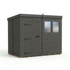 8x5 Pent Composite Shed (Single Door, With Windows)