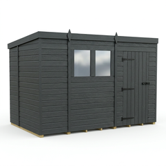 10x6 Pent Composite Shed (Single Door, With Windows)
