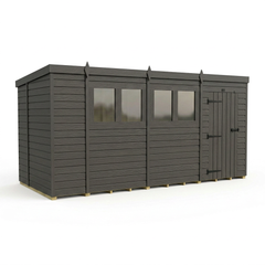 14x6 Pent Composite Shed (Single Door, With Windows)