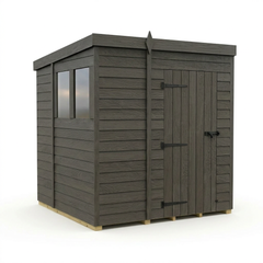 7x7 Pent Composite Shed (Single Door, With Windows)