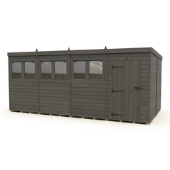16x8 Pent Composite Shed (Single Door, With Windows)