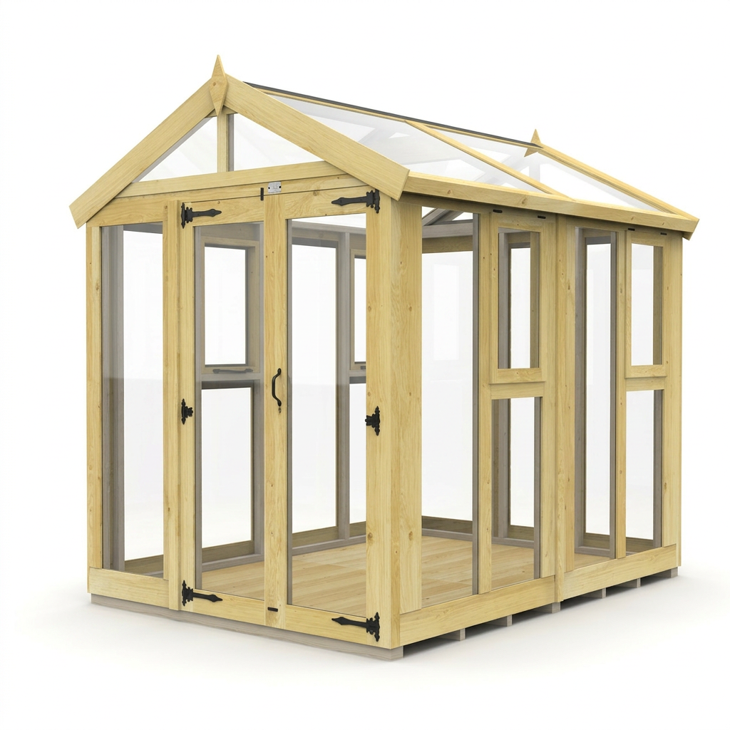 6x8 Glass Greenhouse