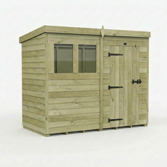 8 x 4 Pent Shed (Single Door, With Windows)