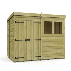 8 x 5 Pent Shed (Double Door, With Windows)