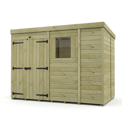9 x 5 Pent Shed (Double Door, With Windows)